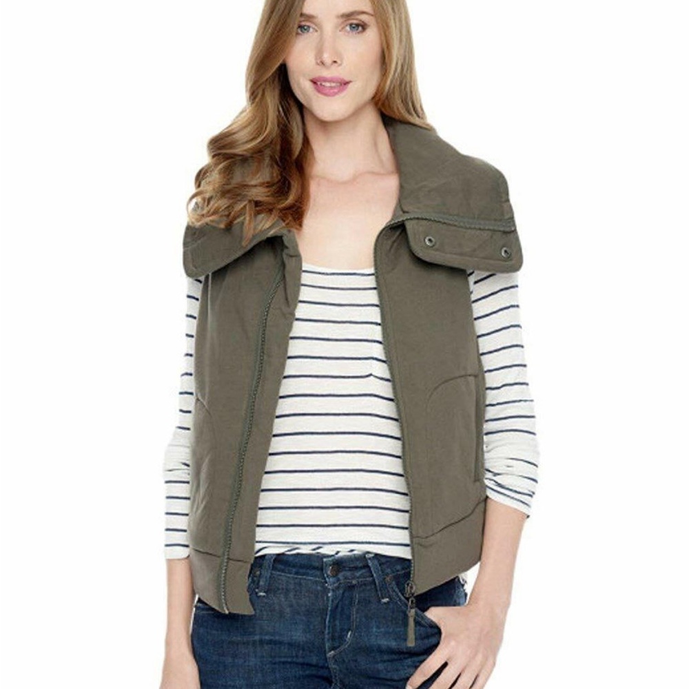 Splendid Bridger Quilted Moto Zip Up Vest